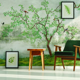 Toile Bedroom Chinoiserie Wallpaper Garden Vintage Sticker - Grey Adhesive Wall Paper Print Home Decor