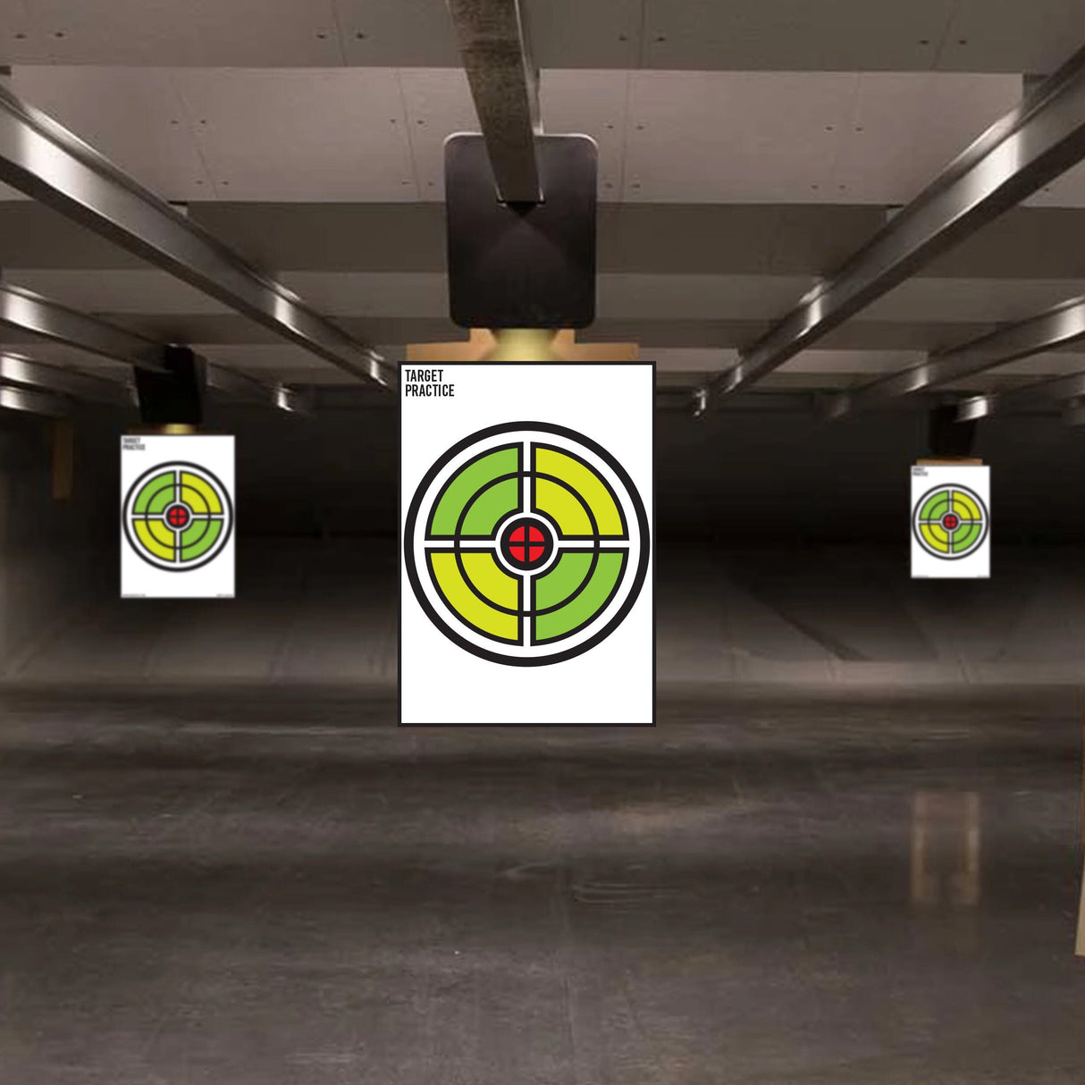 Concentric ring practice target poster shown as a standalone 16 × 24 inch sheet.