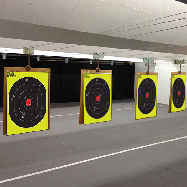 Range Shooting Targets Practice For Gun Rifle Pistol Airsoft Handgun - Large Outdoor Circle Paper Shoot Set