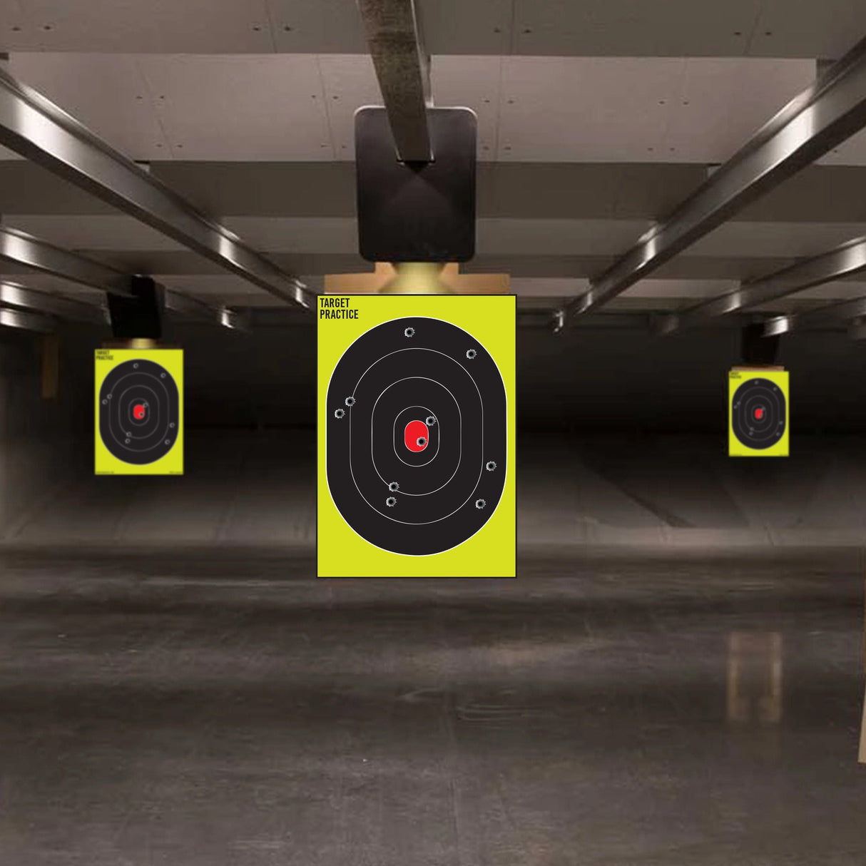 Circular scoring practice target poster shown as a standalone 16 × 24 inch sheet.