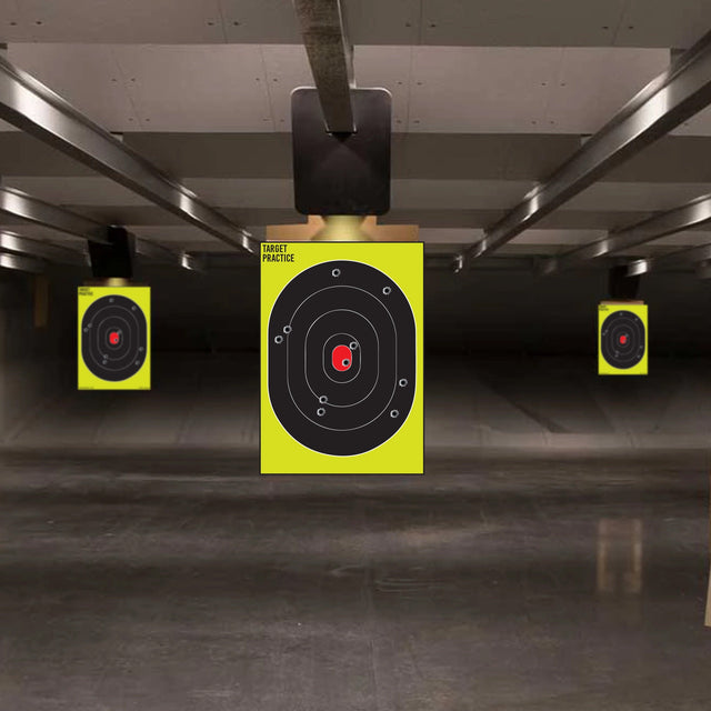 Circular scoring practice target poster shown as a standalone 16 × 24 inch sheet.