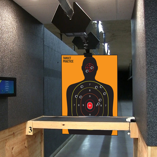 Full-length silhouette scoring target poster shown as a standalone 16 × 24 inch sheet.