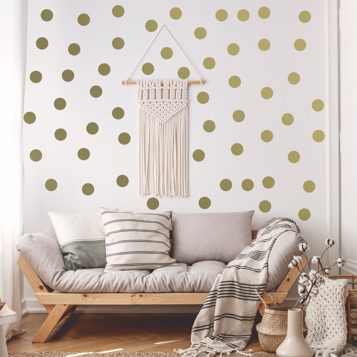 Circle Wall Stickers - Gold 2 Inches Round Dot Labels