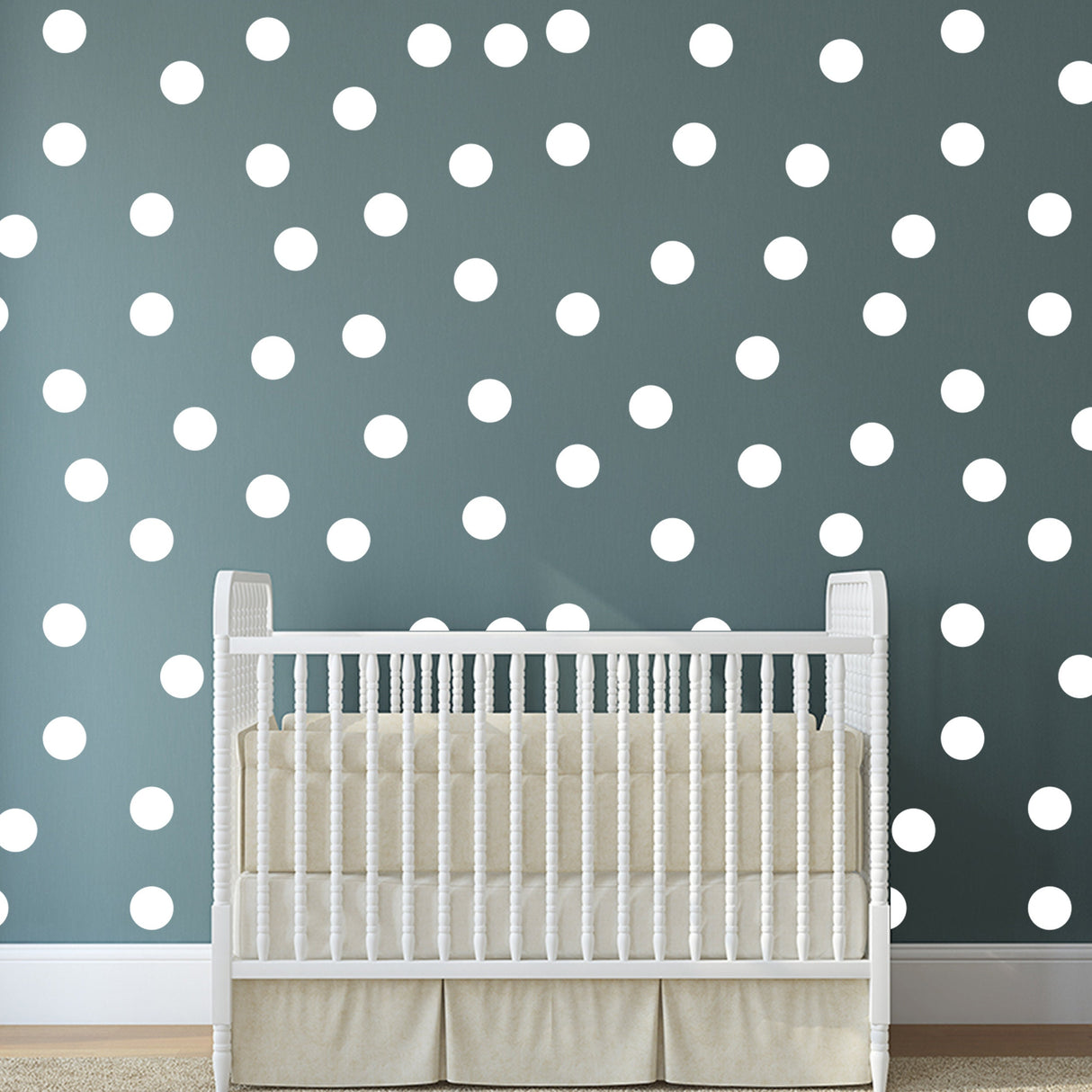 Circle Wall Stickers - White 2 Inches Round Dot Labels