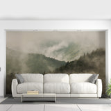 Foggy Forest Wallpaper Decal - Landscape Tree Wall Paper Mural Self Peel And Stick Sticker