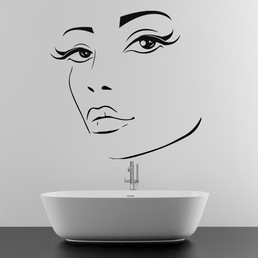Woman Eyes Sticker Bedroom Wall Decor For Women - Female Eye Lash Beautiful Room Eyebrow Decal