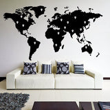 World Map Wall Decal - Large Vinyl Sticker Of The Giant Travel Globe For Bedroom Living Room Decor