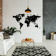 World Map Wall Decal - Large Vinyl Sticker Of The Giant Travel Globe For Bedroom Living Room Decor