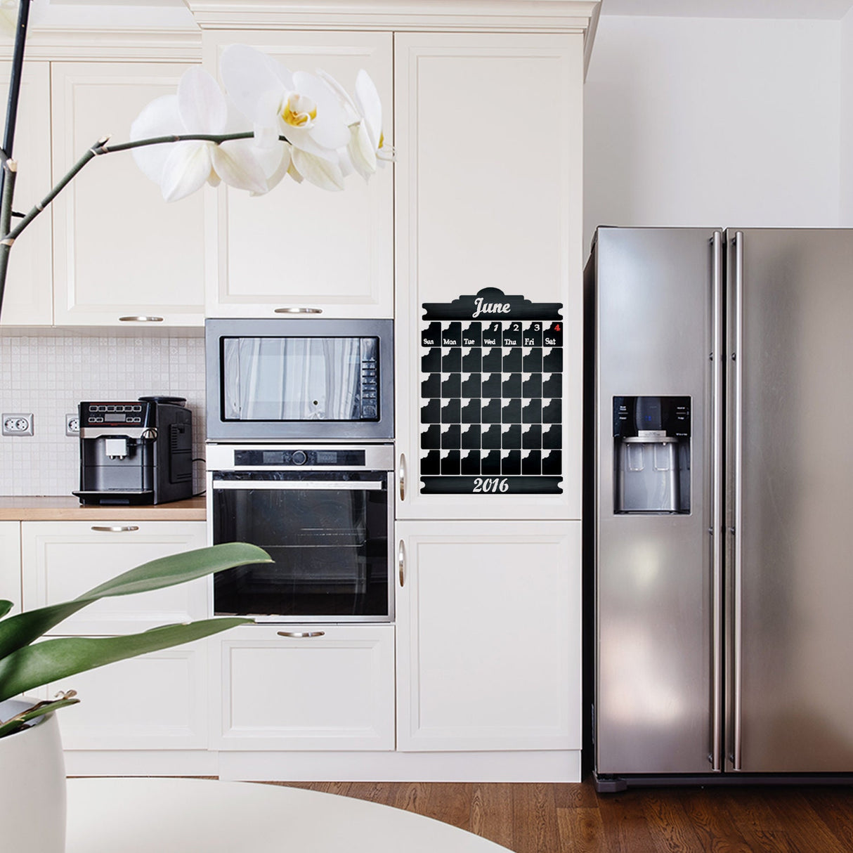 Chalkboard Wall Planner Blackboard Kitchen Sticker - Black Board Weekly Calendar Chalk Decal Monthly Week Day Meal Memo Menu Daily Organiser