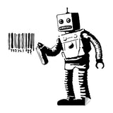 Banksy Barcode Robot Wall Vinyl Sticker - Street Art Graffiti Machine Decal