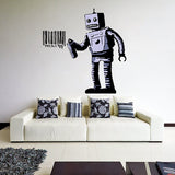 Banksy Barcode Robot Wall Vinyl Sticker - Street Art Graffiti Machine Decal