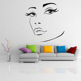 Woman Eyes Sticker Bedroom Wall Decor For Women - Female Eye Lash Beautiful Room Eyebrow Decal