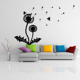 Dandelion Wall Decor Decal - Large Flower Vinyl Art Sticker For Bedroom Living Room Bathroom