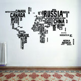 World Map Wall Decal - Large Vinyl Sticker Of The Giant Travel Globe For Bedroom Living Room Decor