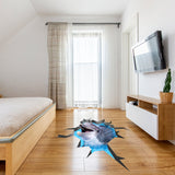 3d Floor Dolphin Decal - The Flooring Ocean Hole Sticker Decor For Kid Living Room Bathroom