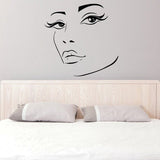 Woman Eyes Sticker Bedroom Wall Decor For Women - Female Eye Lash Beautiful Room Eyebrow Decal