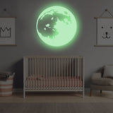 Glow In The Dark Moon Wall Sticker - Glowing Ceiling Decal For Kid Room Bedroom The Light Decor