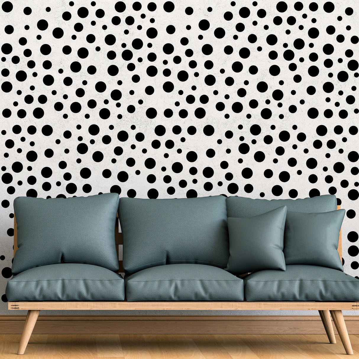 Polka Dots Wall Decals - Black Circle Wallpaper Vinyl Stickers For Girl Room Baby Kid Decor Bedroom