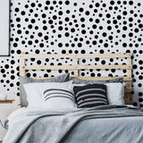 Polka Dots Wall Decals - Black Circle Wallpaper Vinyl Stickers For Girl Room Baby Kid Decor Bedroom