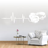 Glow In Dark Headphone Vinyl Wall Sticker - Night Light Music Art Dj Decal