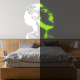 Glow In Dark Life Is Beautiful Banksy Street Art Wall Decal - Night Light Glowing Neon Singing Woman Sticker