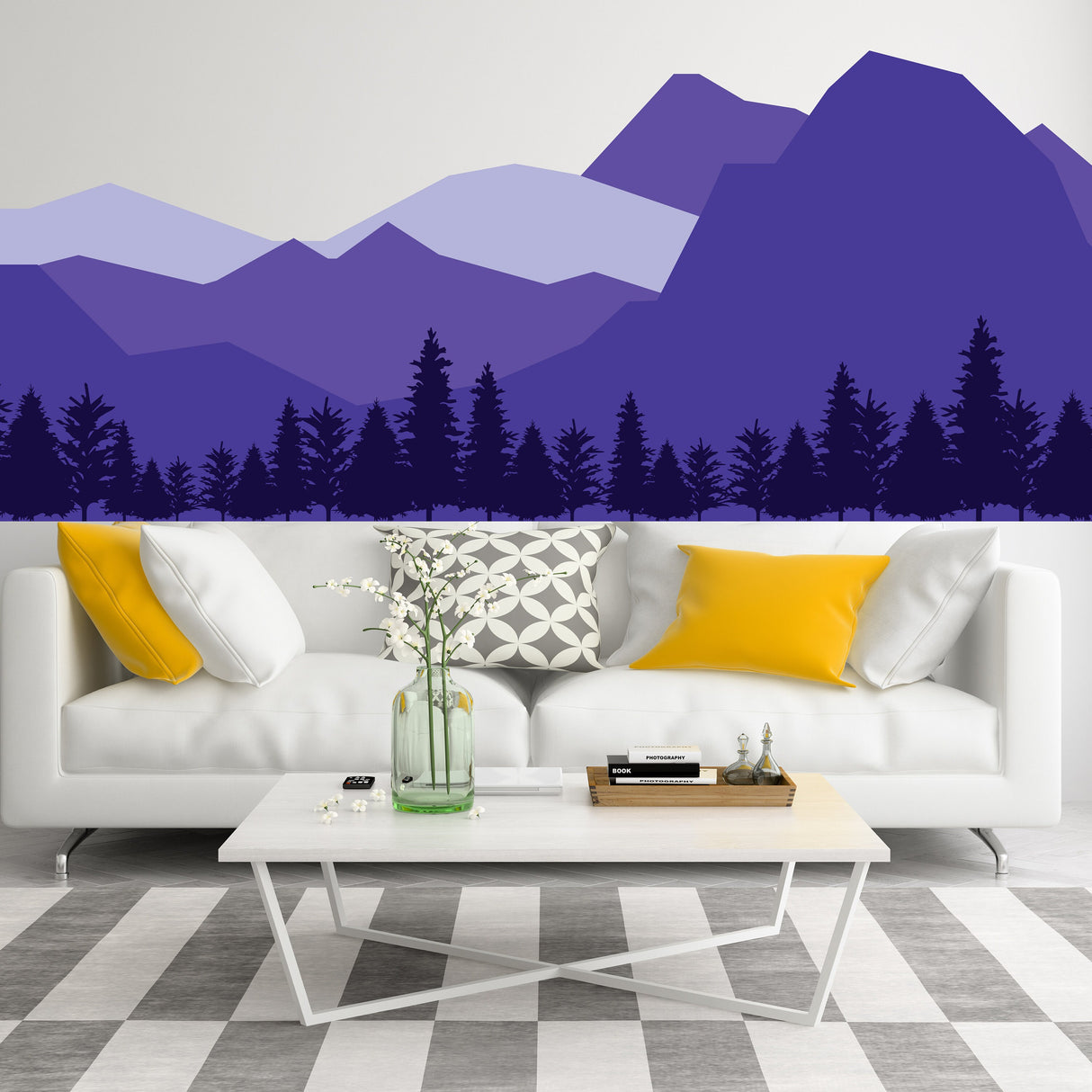 Mountain Wall Decal - Mountains Vinyl Sticker Decor For Nursery Baby Kid Boy Room