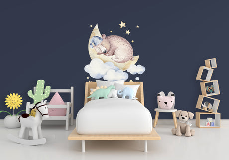 Baby Nursery Wall Decor Sticker - Animal Cloud Dream Decal For Boy Girl Room