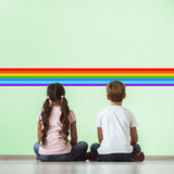 Rainbow Stripe Sticker - Birthday Party Border Strip Vinyl Decal Decoration For Nursery Baby Kid