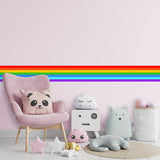 Rainbow Stripe Sticker - Birthday Party Border Strip Vinyl Decal Decoration For Nursery Baby Kid