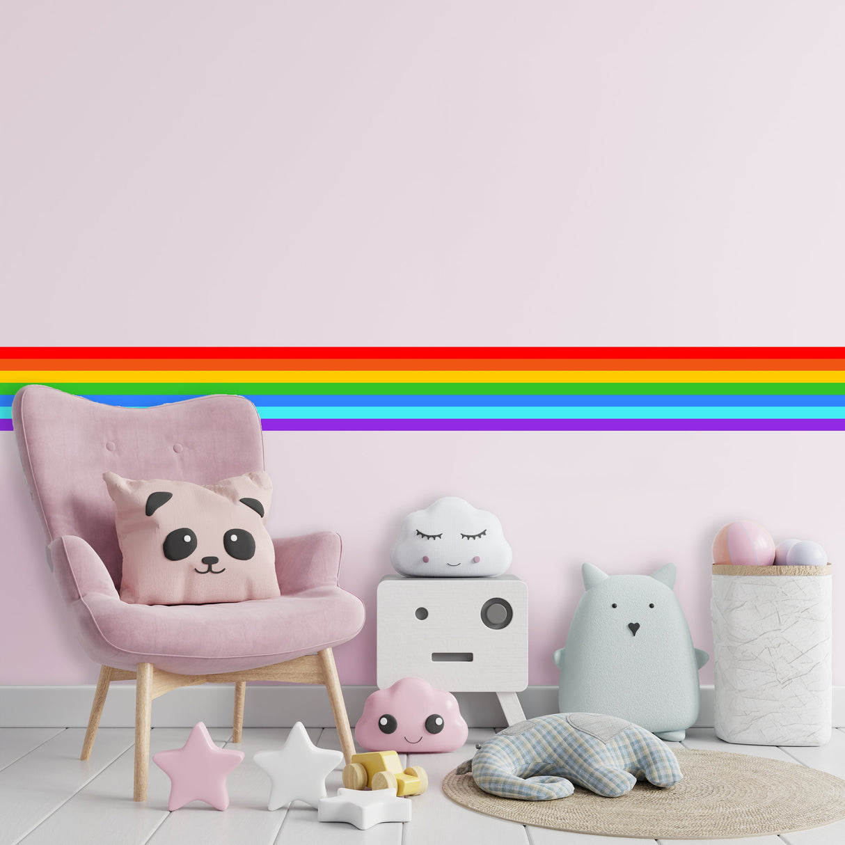 Rainbow Border Sticker - Ranbows Theme Stick Stripe Tape Decor