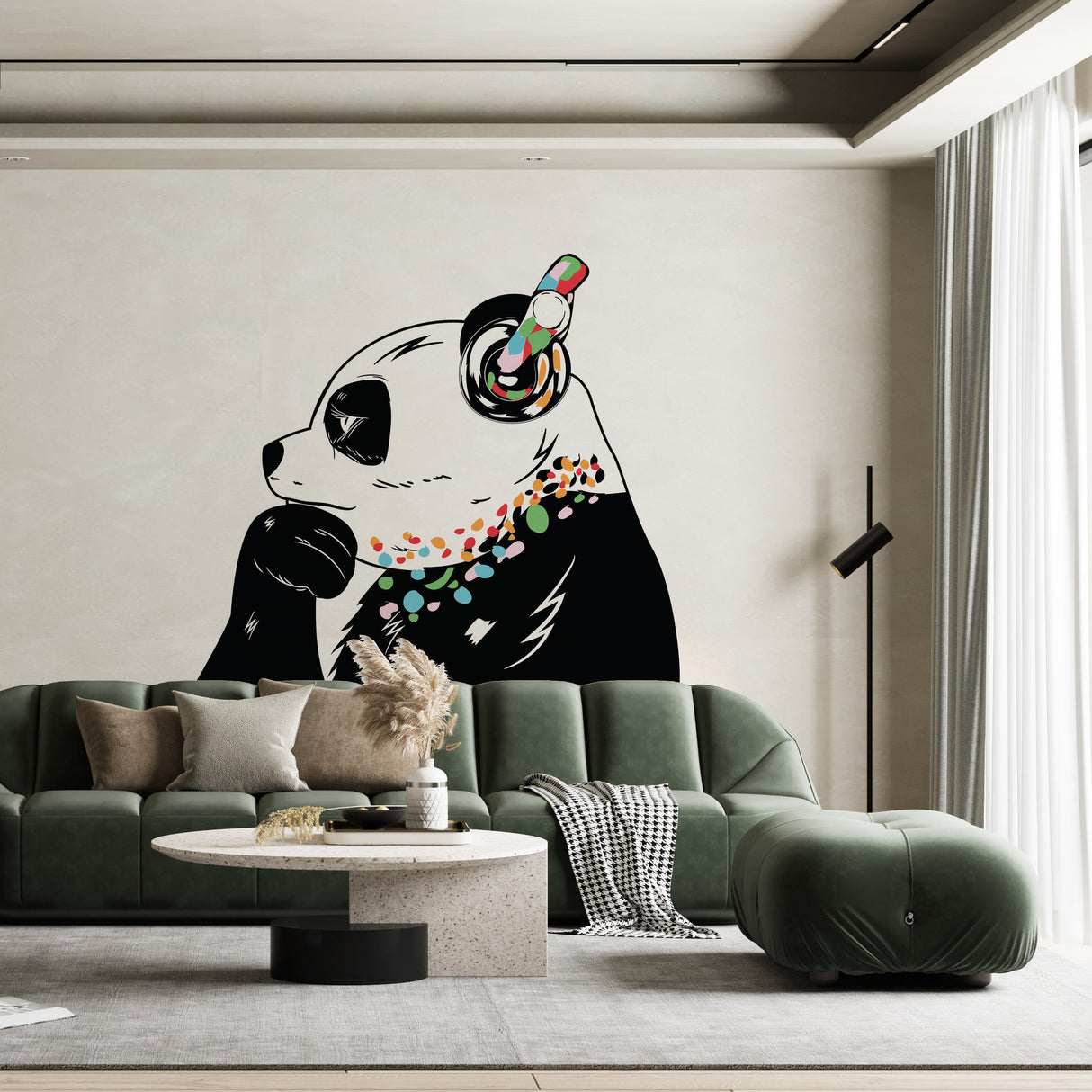 Thinking Panda Sticker - Inspired by Banksy Art Vinyl Dj Baksy Wall Decal