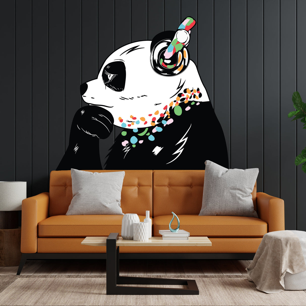 Thinking Panda Sticker - Inspired by Banksy Art Vinyl Dj Baksy Wall Decal