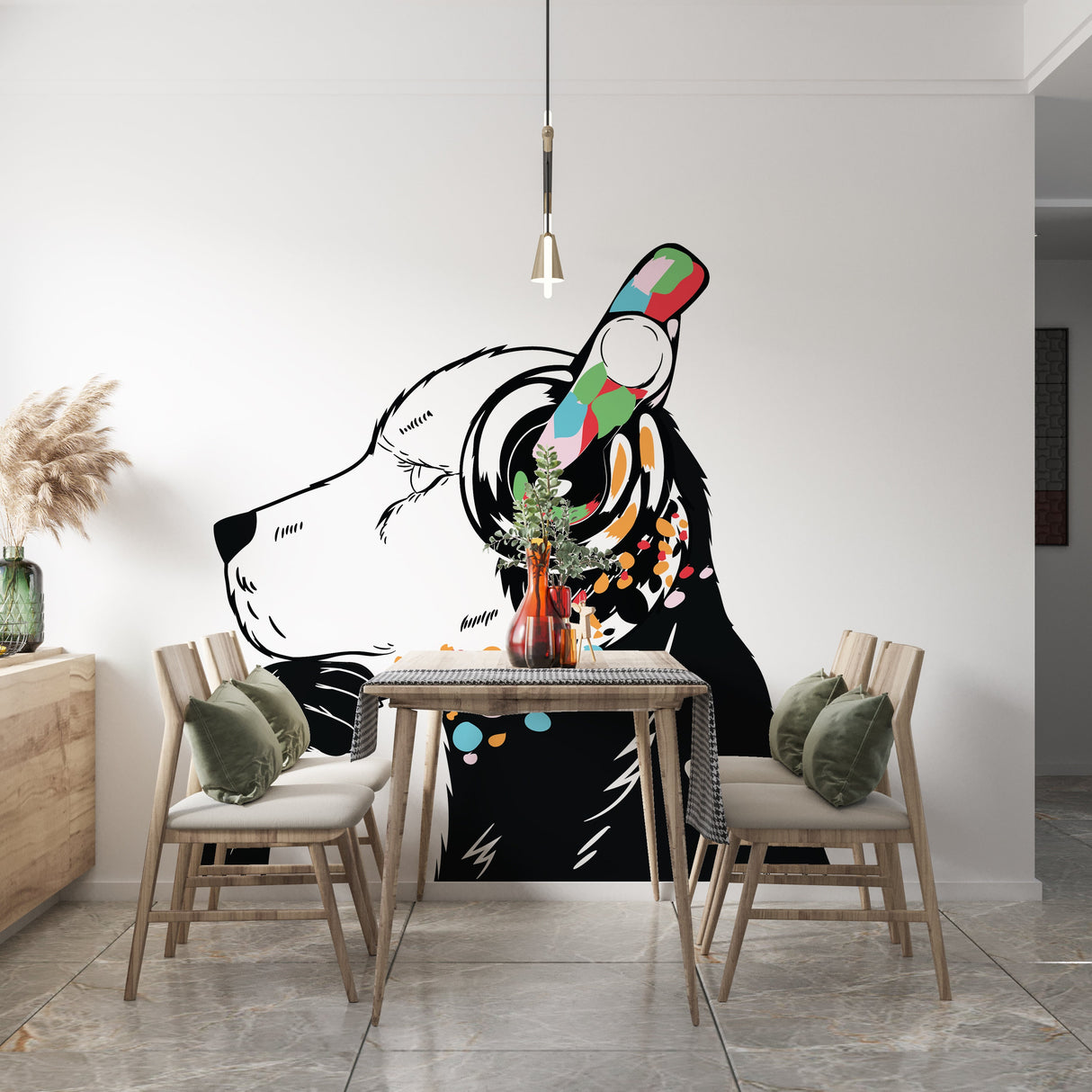 Thinking Dog Sticker - Inspired by Banksy Art Vinyl Dj Baksy Wall Decal