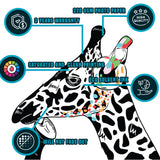 Giraffe in Headphones Stickers - Inspired by Banksy Graffiti Wall Decal