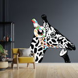 Giraffe in Headphones Stickers - Inspired by Banksy Graffiti Wall Decal