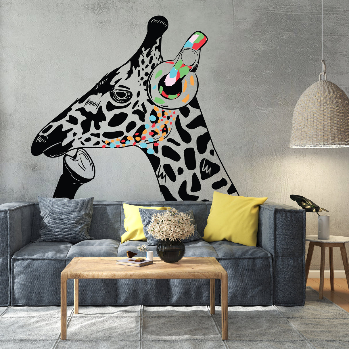 Thinking Giraffe Sticker - Inspired by Banksy Art Vinyl Dj Baksy Wall Decal