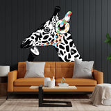 Giraffe Wall Art Sticker - Thinking Dj Giraffes Head Headphones Vinyl Decal