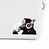 Laptop Vinyl Decal - Music Monkey In Headphones Art Sticker
