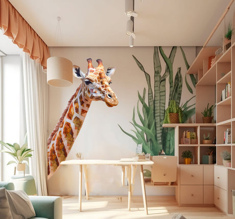 Giraffe Wall Decal - Playful Animal Stickers