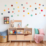 50x Kids Playroom Round Dots Decals - Watercolor Play Sign Stickers