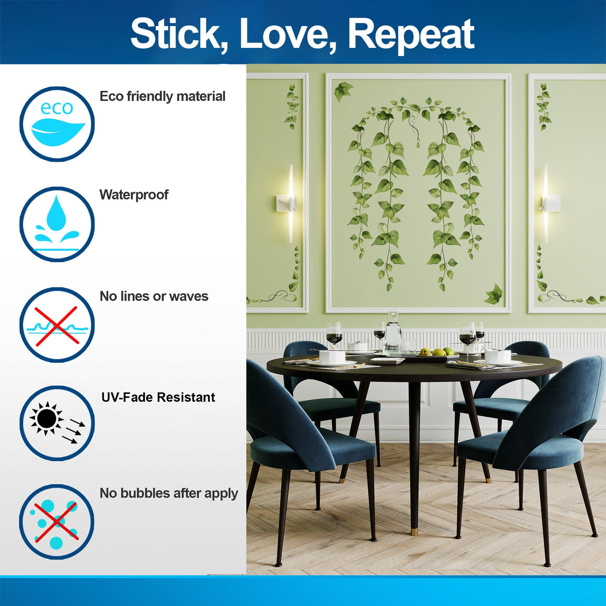 "Green Ivy Leaves Decor"