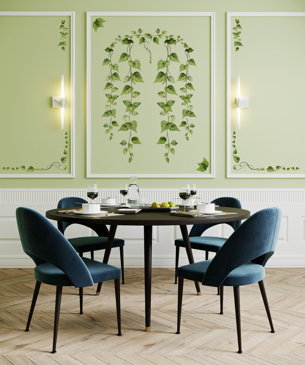 Hanging Vine Wall Sticker - Green Ivy Leaves Decal - Versatile Floral Decor for Living Room