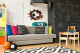 3D Football Wall Decal - Boys Room Breakthrough Sticker - Sporty Soccer Art