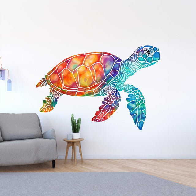"Vibrant Rainbow Sea Turtle"