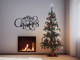 Elegant Christmas Quote Wall Vinyl Sticker &quot;Merry Christmas&quot;