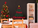 Heartfelt Christmas Quote Wall Decal - "Joy Hope Peace Believe Christmas" Text Sticker - Inspirational Family Living Room Holiday Sayings