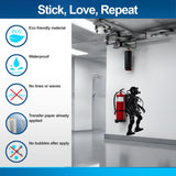 Creative Scuba Diver Silhouette Wall Sticker - Fire Extinguisher Deep Dive Design