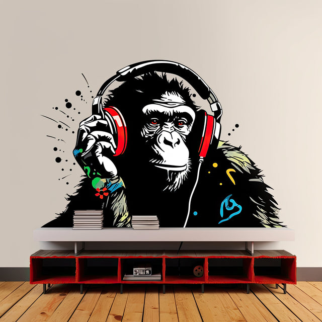 Headphone Chimp Wall Art