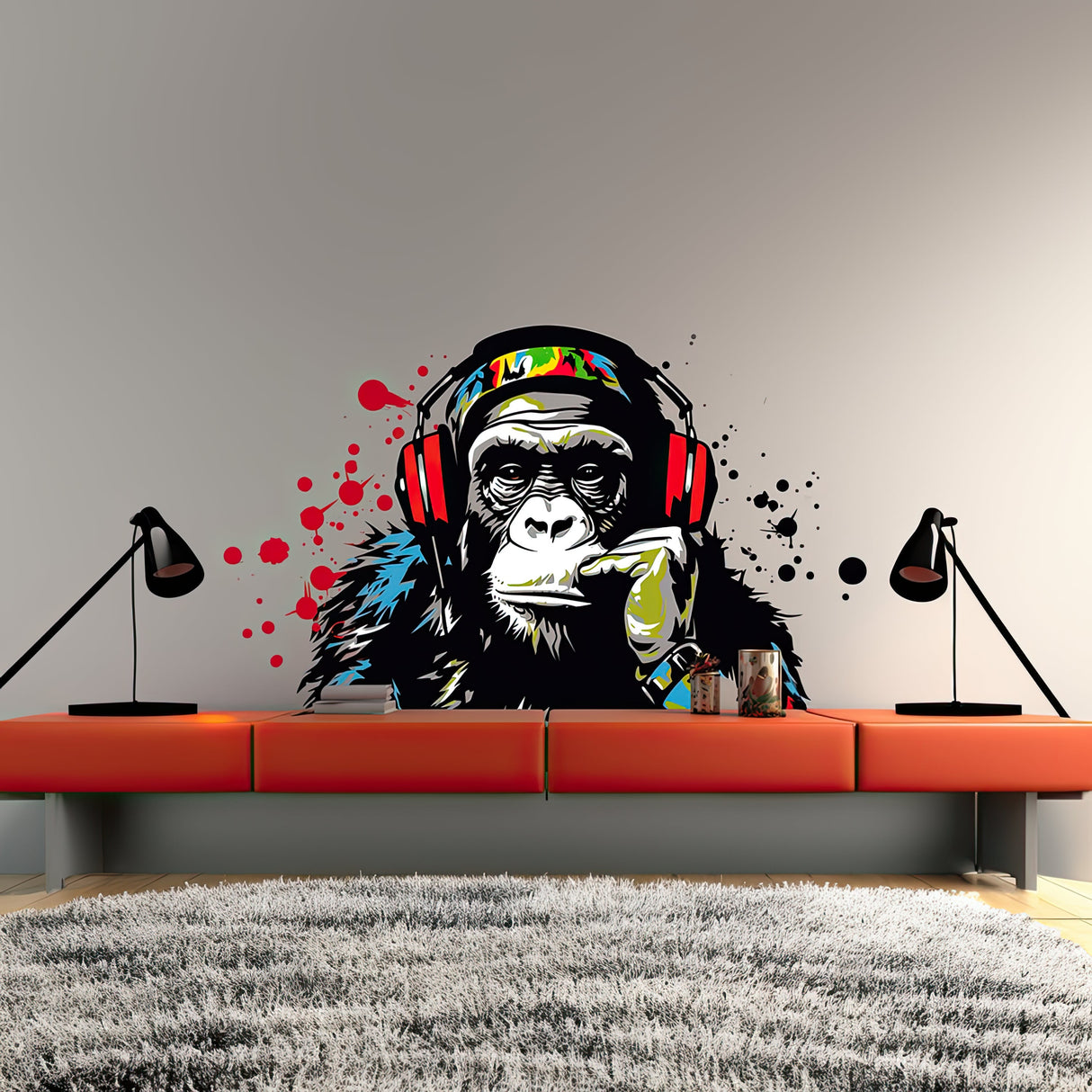 Primate Enjoying Music Vinyl Sticker