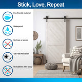 White Barn Door Wallpaper Decal - Rustic Light Wood Barn Door Cover Decal